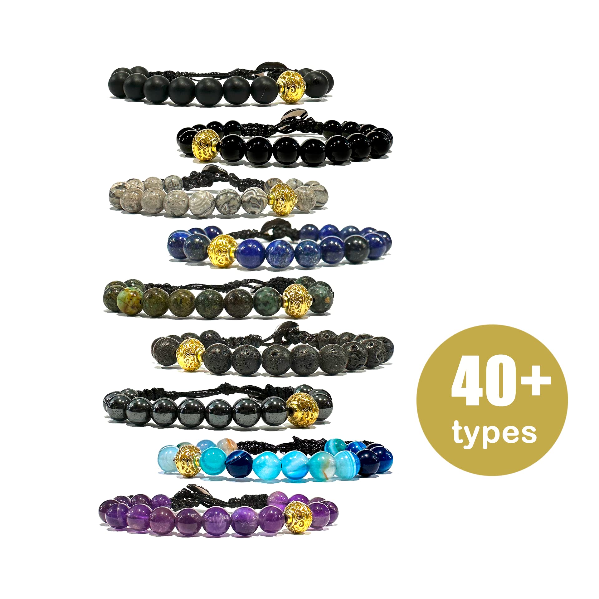 Samsara Bracciale Tibetano Buddista, lunghezza Regolabile, gioiello mistico Portafortuna - Filo in cotone cerato ad alta resistenza