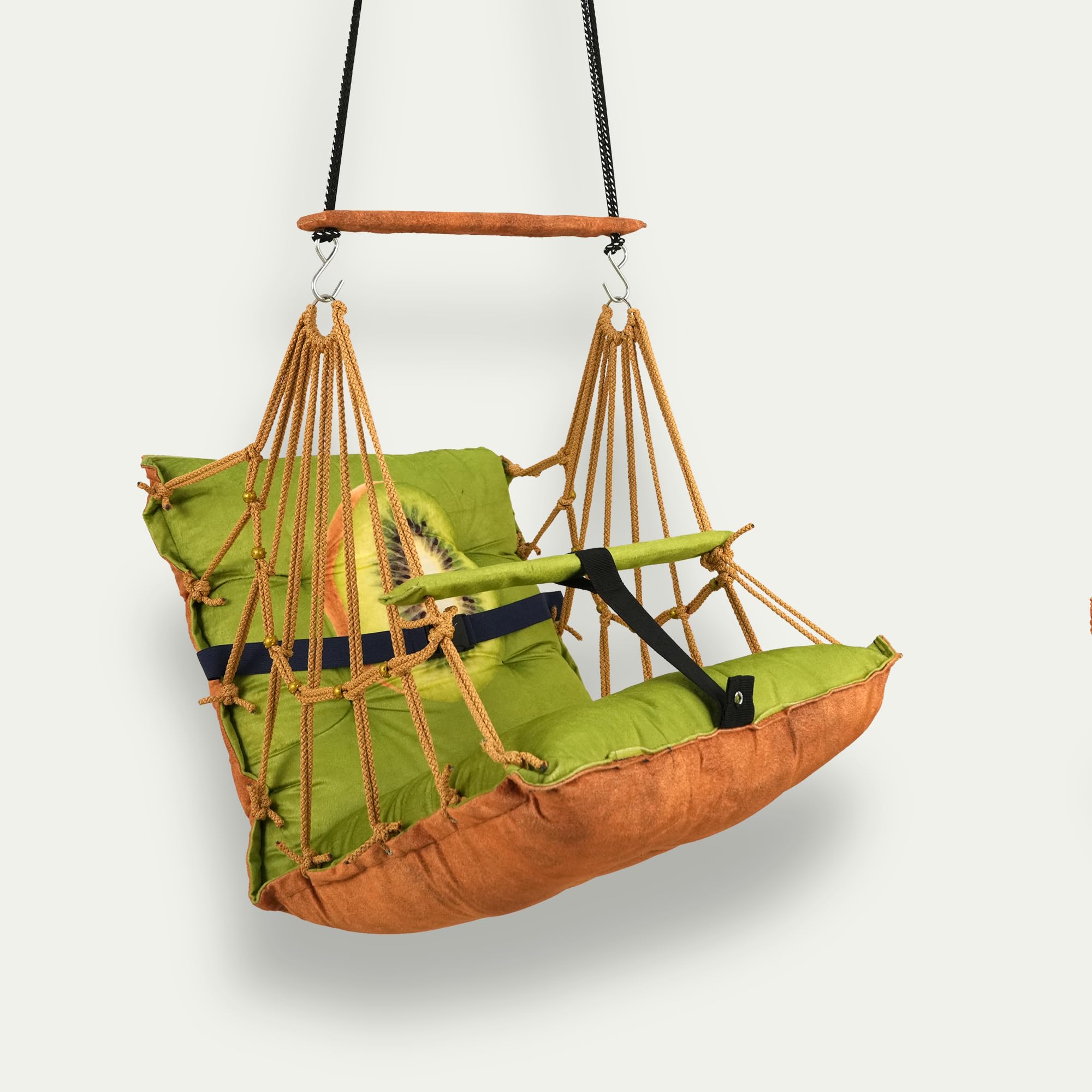Boffle Cotton Baby Swing for Kids Children Folding and Washable, Child Gift Soft Jhula with Safety Belt Easy to Carry Safety Lock Cradle Chair, Jhula for Babies, Home Garden Hall, oonjel