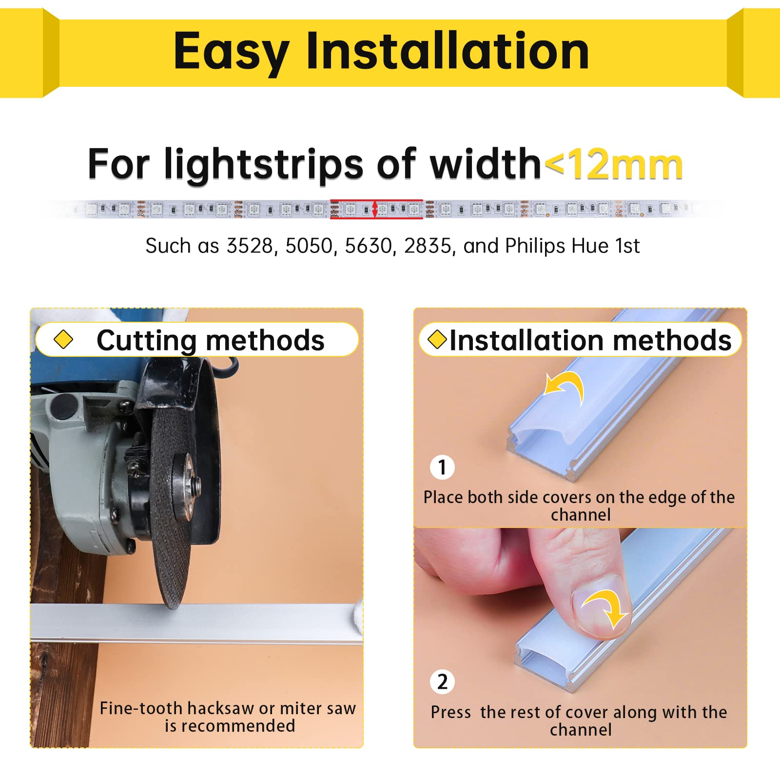 Muzata 10PACK 3.3FT/1M LED Channel System with Milky White Cover Lens, Silver Aluminum Extrusion Profile Housing Track for Strip Tape Light U Shape U1SW WW 1M, LU1