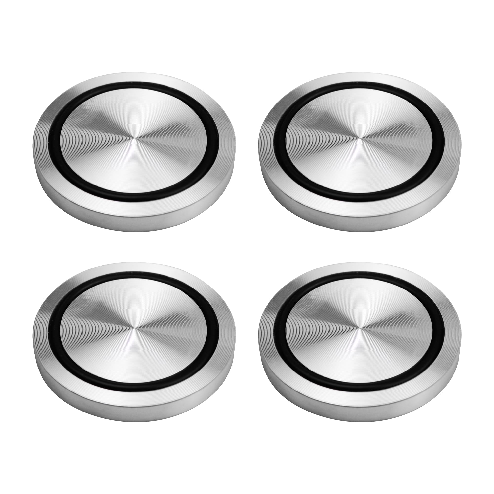 bociloy 4PCS 60mm/2.36” Dia Aluminum Circle Disc M8 Thread Glass Top Adapter with Non-Slip Rubber Ring for Glass Table Tea Coffee Tables