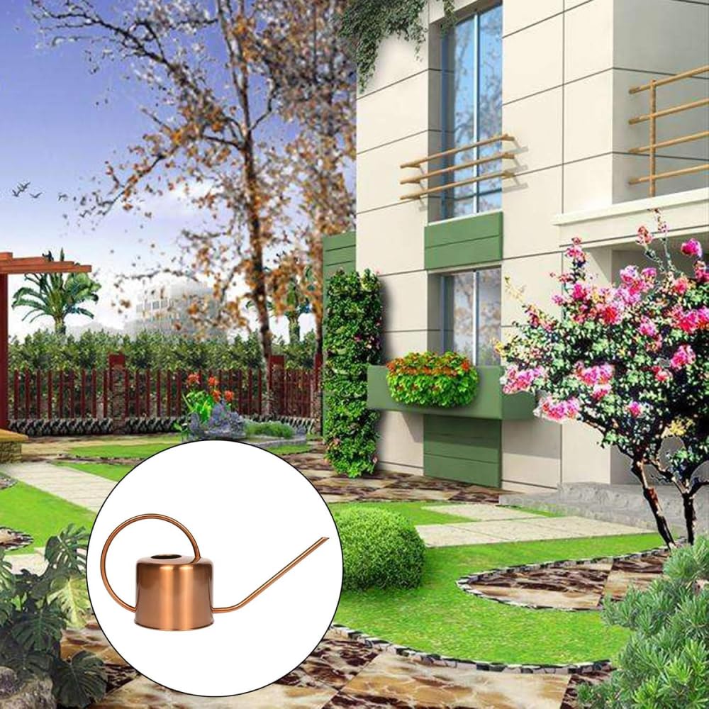 Arrosoir décoratif couleur cuivre 1,275 g – Bec verseur en col de cygne pour un arrosage rapide et facile des plantes d'intérieur