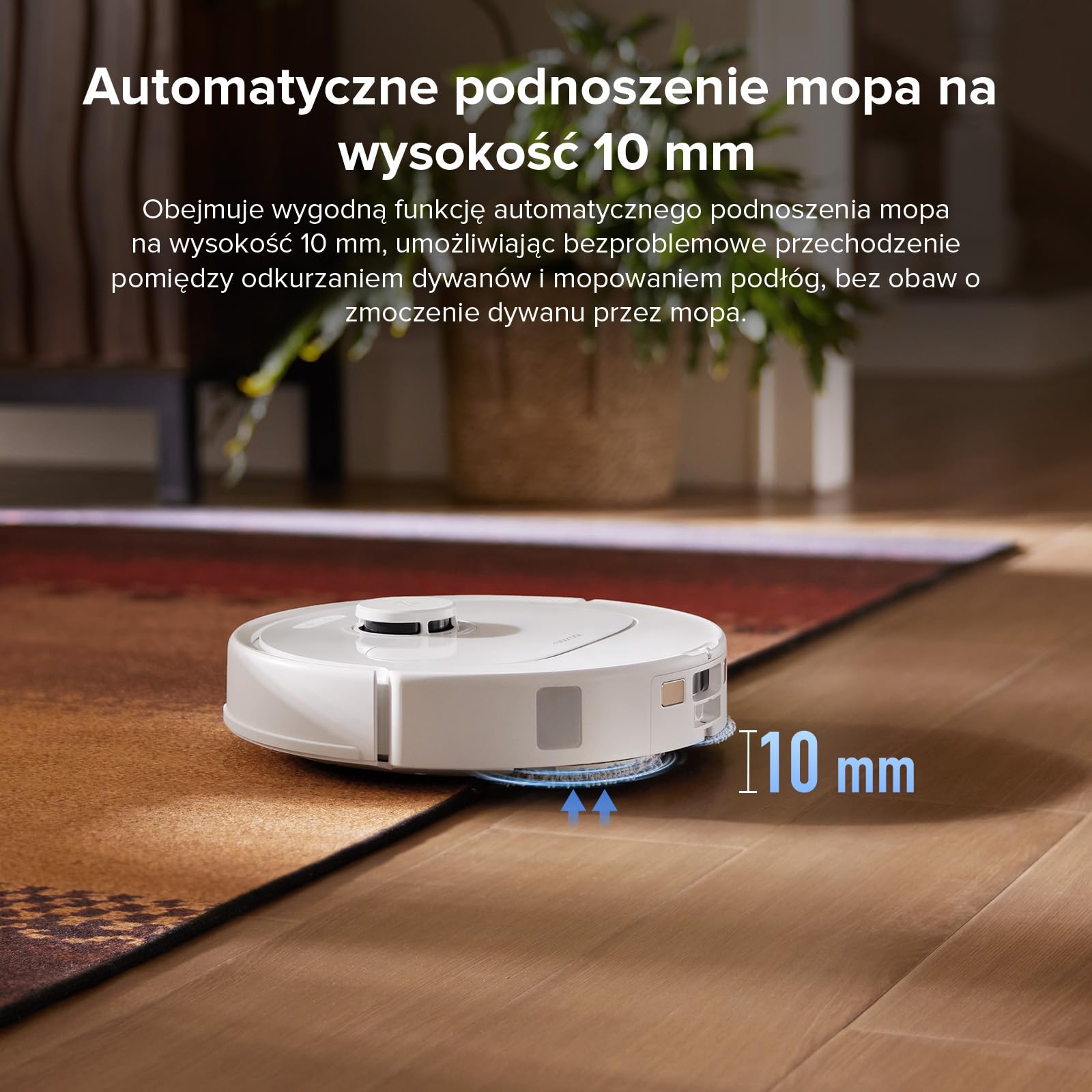 roborock QV 35A Set robot odkurzający, 8000Pa HyperForce, wielofunkcyjna stacja, mop obrotowy 200 obr./min i podnośnik 10 mm, zapobieganie splątaniu, unikanie przeszkód, mapowanie