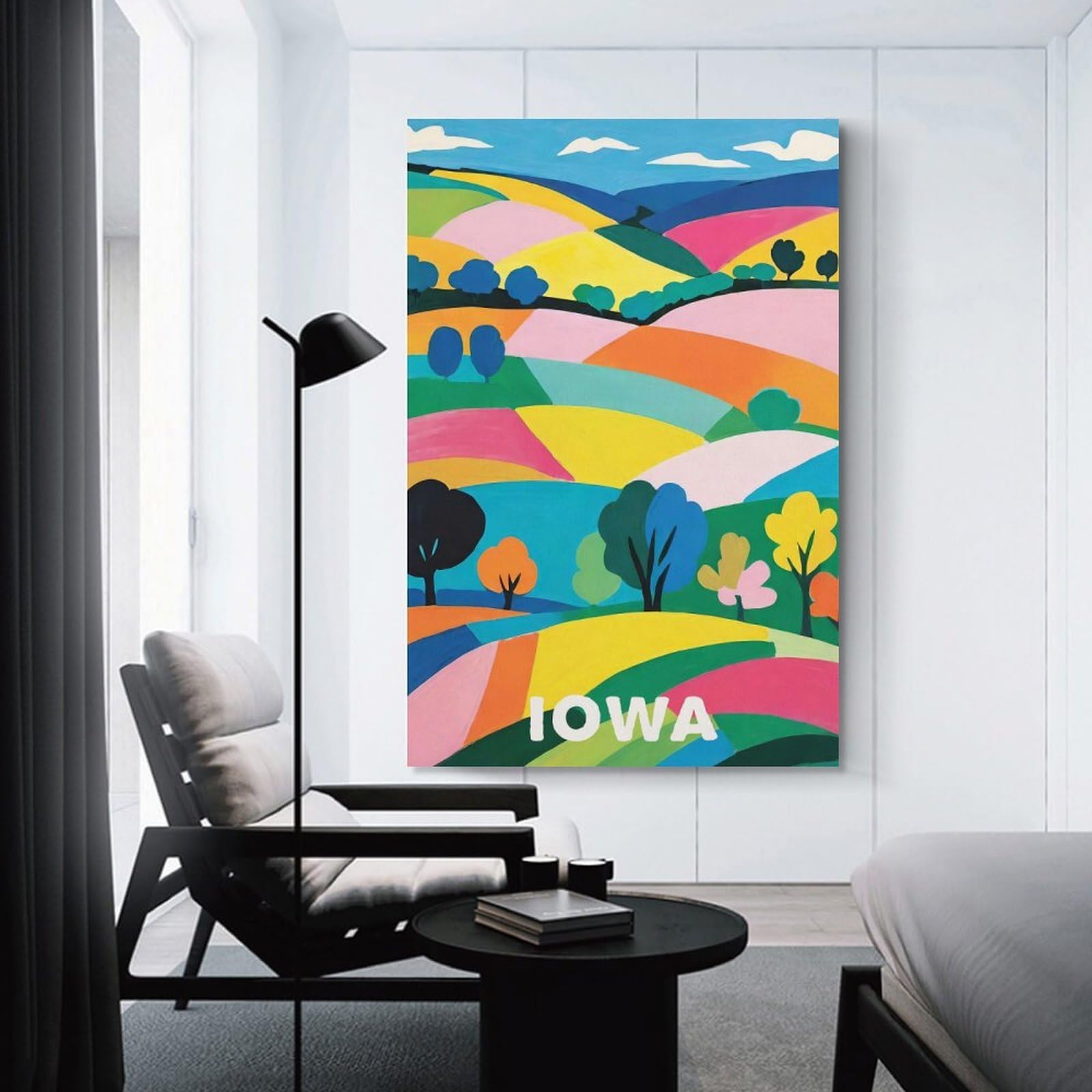 Junmoney Room Decor Wall Art Iowa My Home, 20x30inch(50x75cm), for Gallery Wall Decor And Room Displays, An Easy Match for Collected Prints