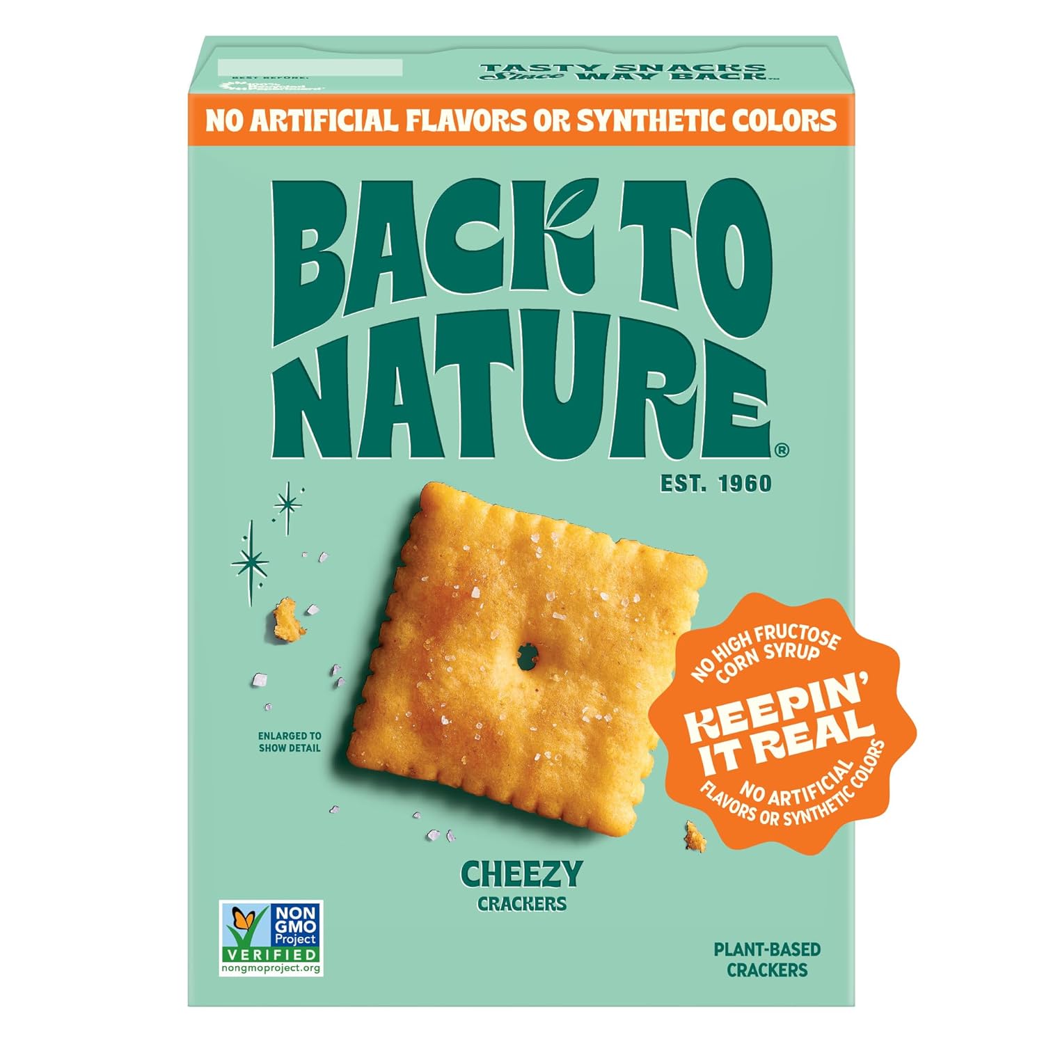 Back To Nature Cheddalicious Cheese Flavored Crackers, Vegan, Non GMO, 5 Ounces (Pack Of 6)