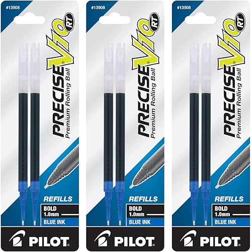 PILOT Precise V10 RT - Recambios de tinta para bolígrafos retráctiles atrevidos, 0.039 in, tinta azul, paquete de 3