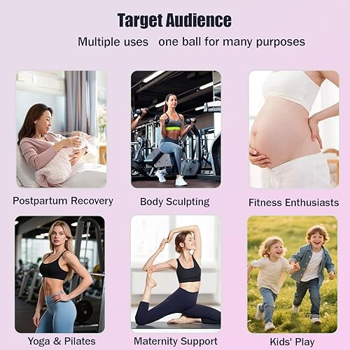 Miniatura 6 de Pelota de ejercicio pequeña de 9 pulgadas, mini pelota de pilates antideslizante para estabilidad, fitness, estiramiento y entrenamiento de fuerza