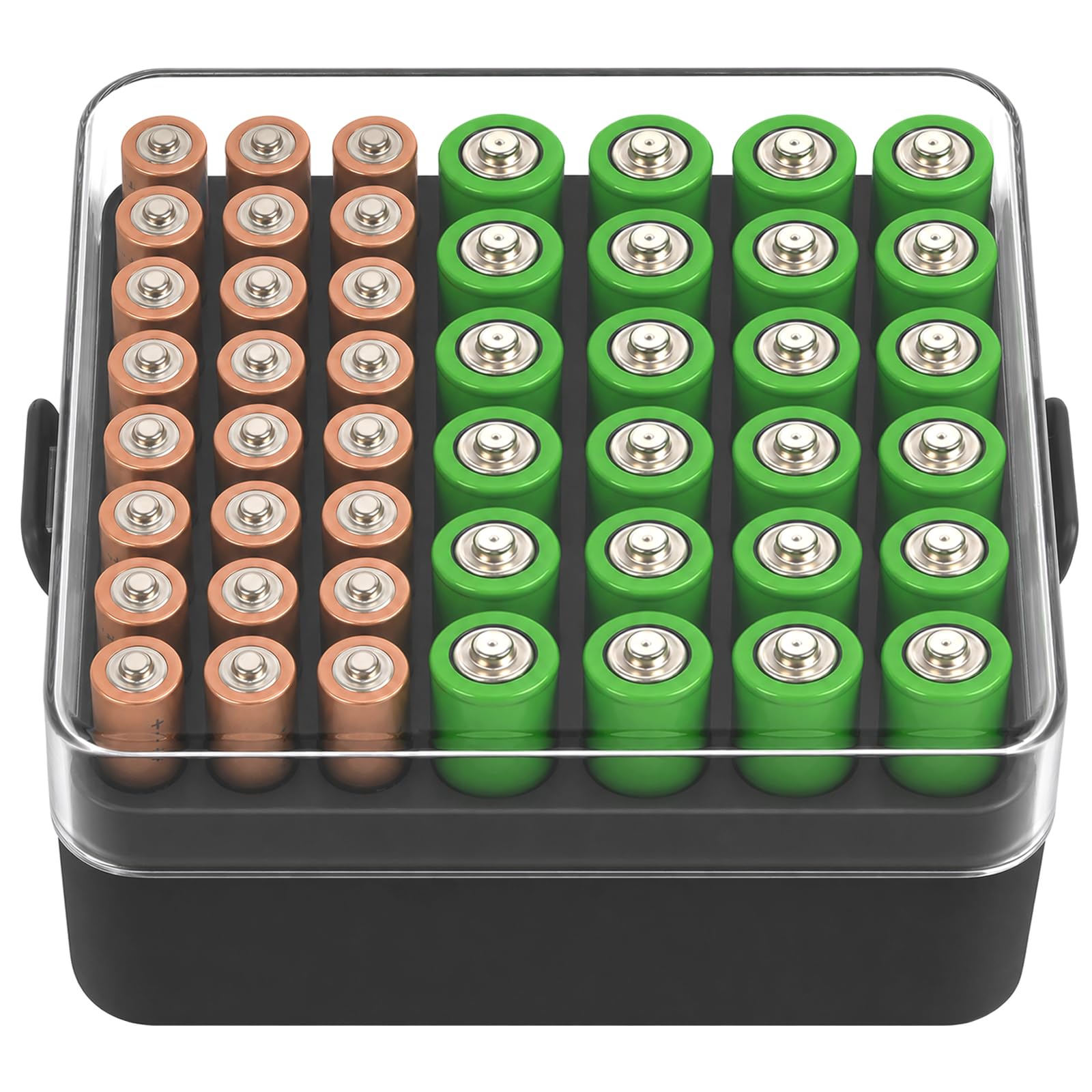 ALCYON Battery Organizer Case, Battery Vault Box for 48pcs AA AAA Batteries