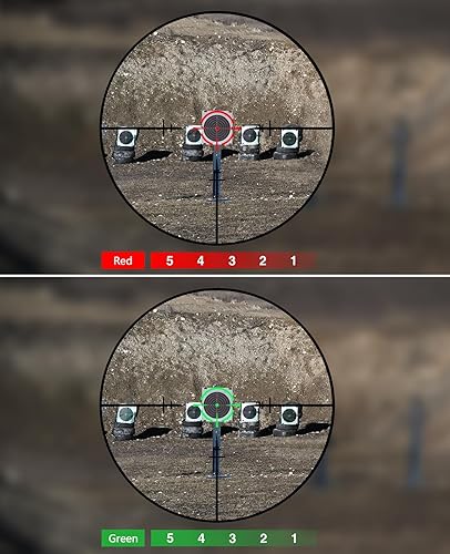 Miniatura 4 de CVLIFE EagleFeather LPVO Rifle Scope con montaje en voladizo de 1.181 in, retícula de iluminación roja y verde de 5 niveles, segundo plano focal
