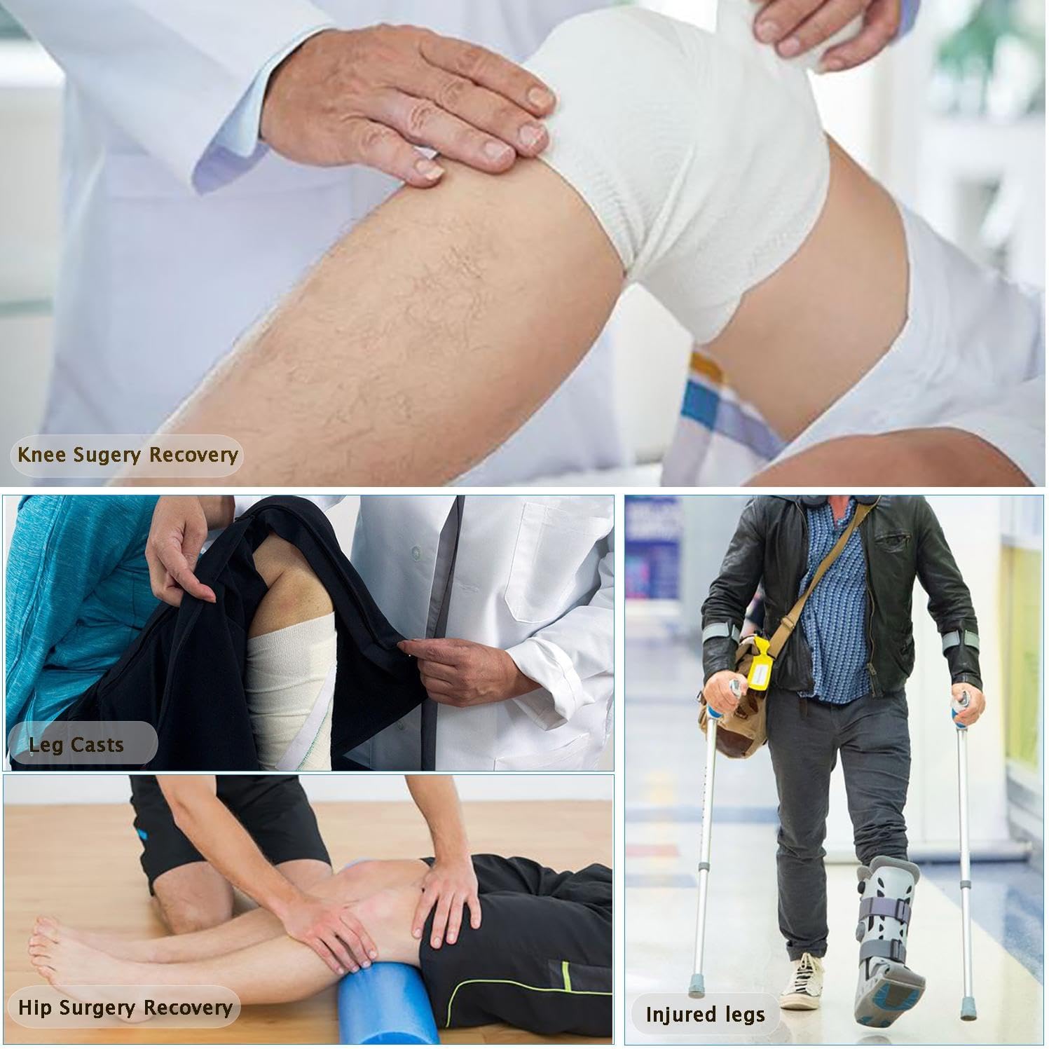 Deyeek Mens Tear Away Basketball Pants 2 Side Zippers Snap Off Full Open Down Sweatpants Leg Post Surgery Pant with Pockets - Image 2