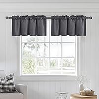 Vista 85 de JIUZHEN Cortinas de cenefa para ventana de cocina, cenefas para ventana de sala de estar/sótano, cortinas de ventana de baño, aislamiento térmico