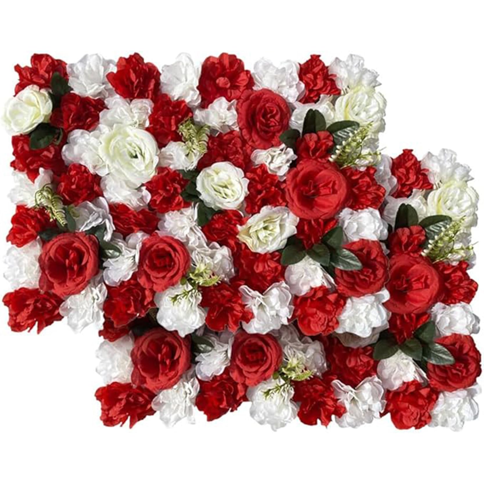 GOUZIBHD 3D Flower Wall Backdrop Silk Rose Flower Panels for Party Home Background Decor,Artificial Floral Wall Panel,Wedding Flower Decorations Wall Silk Rose Panels(Size:2pcs)