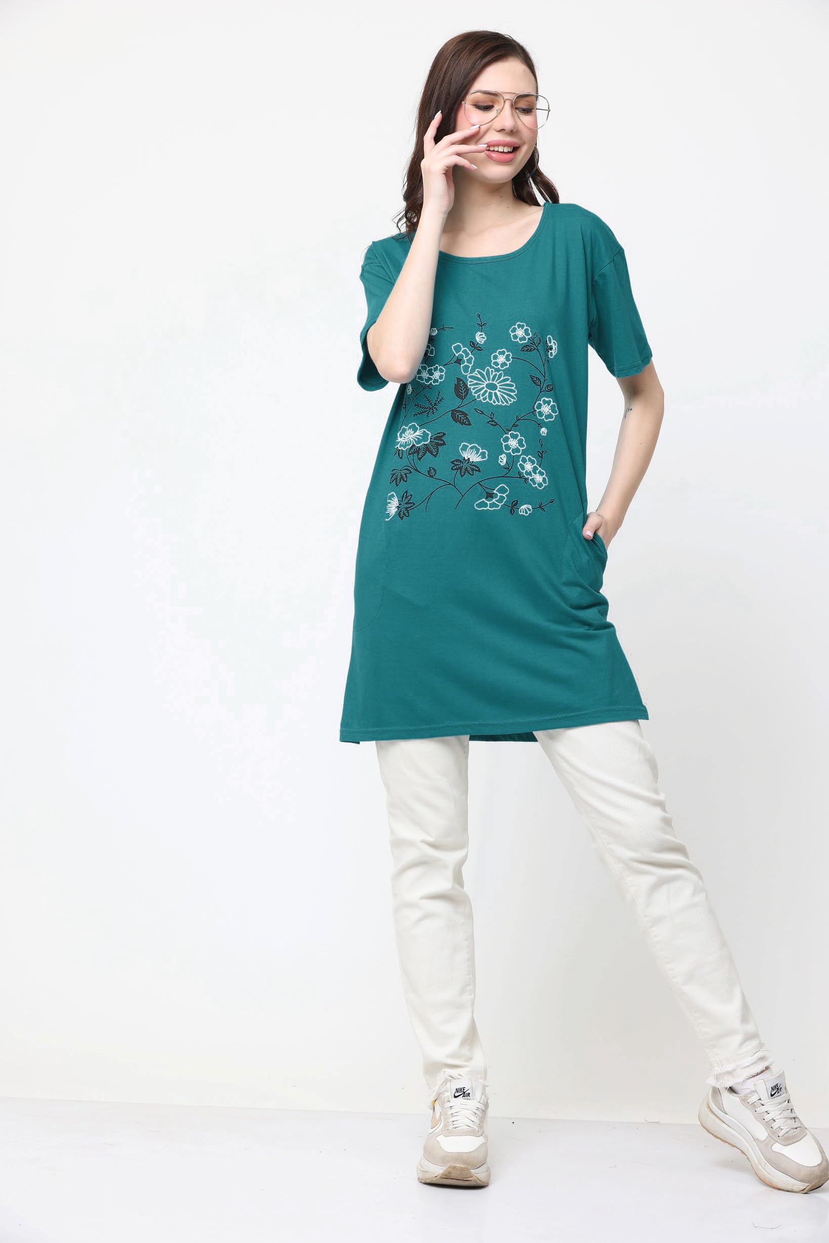 DDASPRATION Women Cotton Printed Long T-Shirt Combo - Image 2 thumbnail