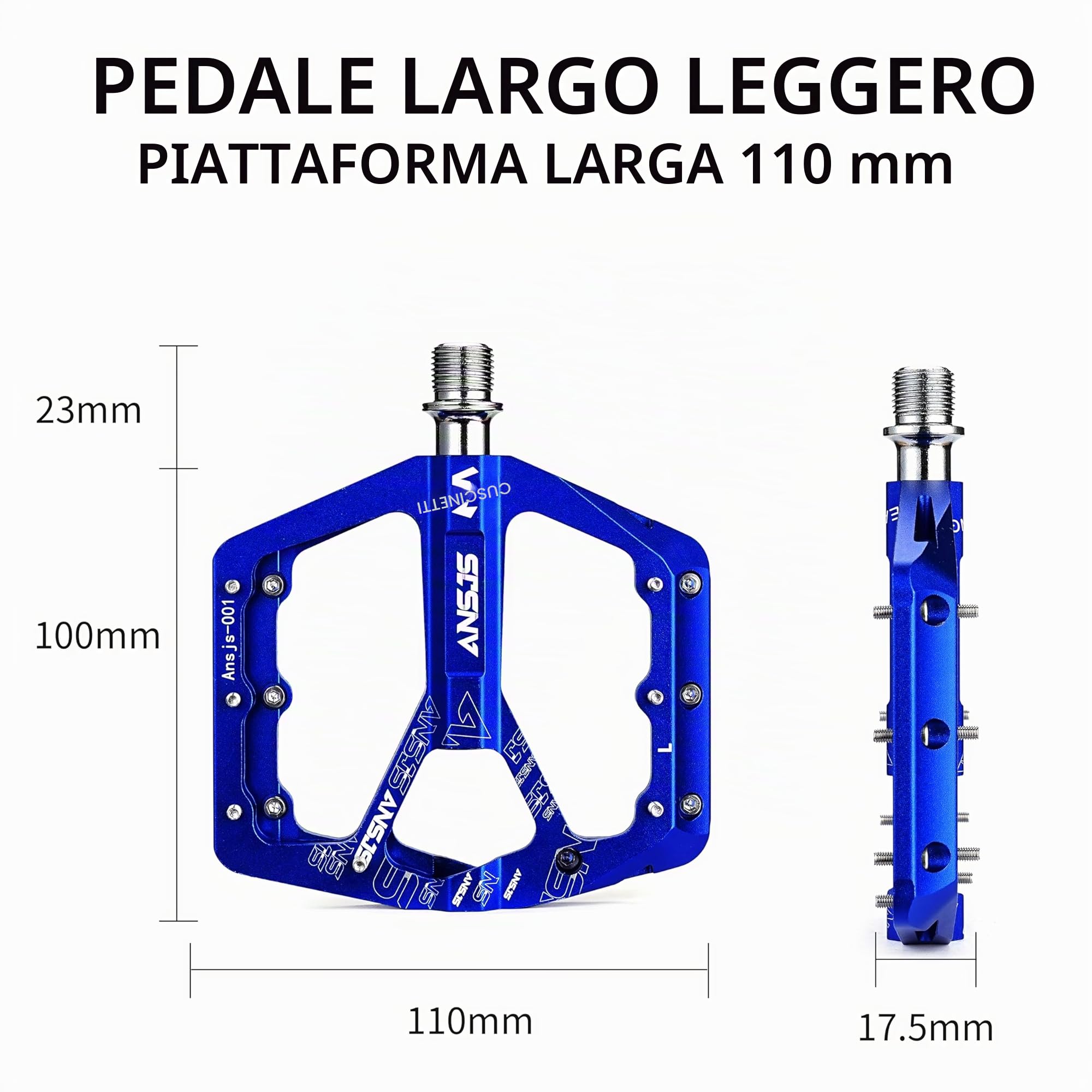 Pedali per mountain bike, in alluminio, con cuscinetti a sfera industriali, 9/16 pollici, pedali per bici da corsa, piattaforma per e-bike, mountain bike, BMX, trekking