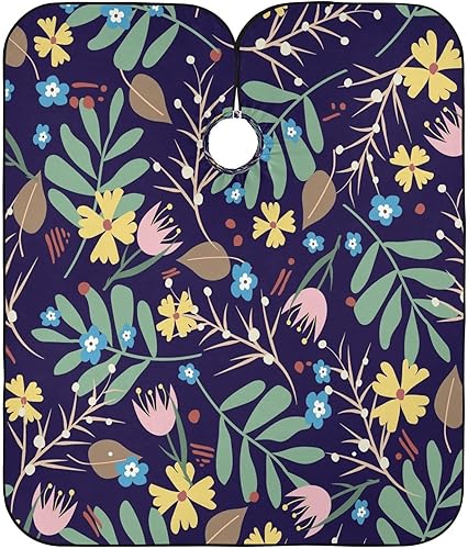 Capa profesional de peluquería para peluquería, hojas de flores, impermeable, para corte de pelo, con cierre de presión ajustable para hombres,