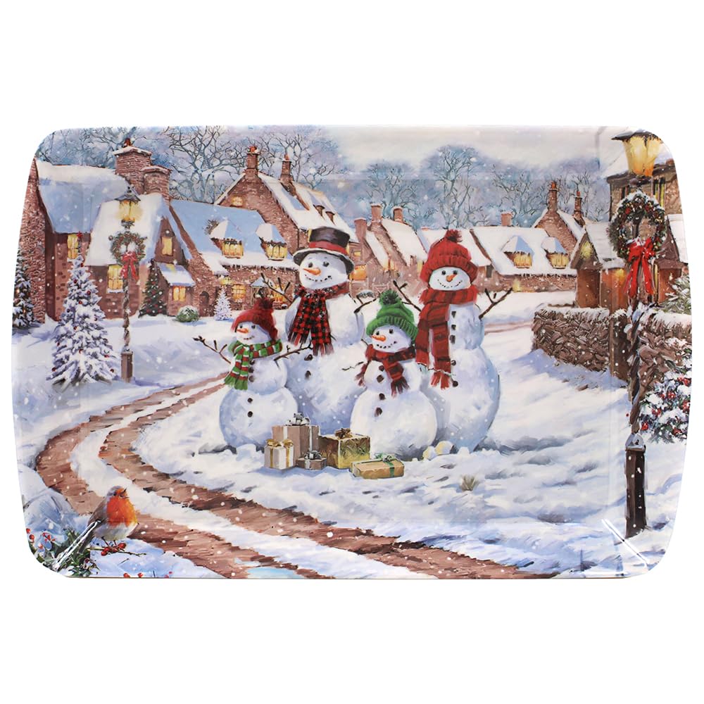 The Leonardo Collection Snowmen Tray Small Snowmen Small Tray For Serving Dishes | Serving Trays For Kitchen Accessories | Serving Platter For Serv Food Platters For Food Service