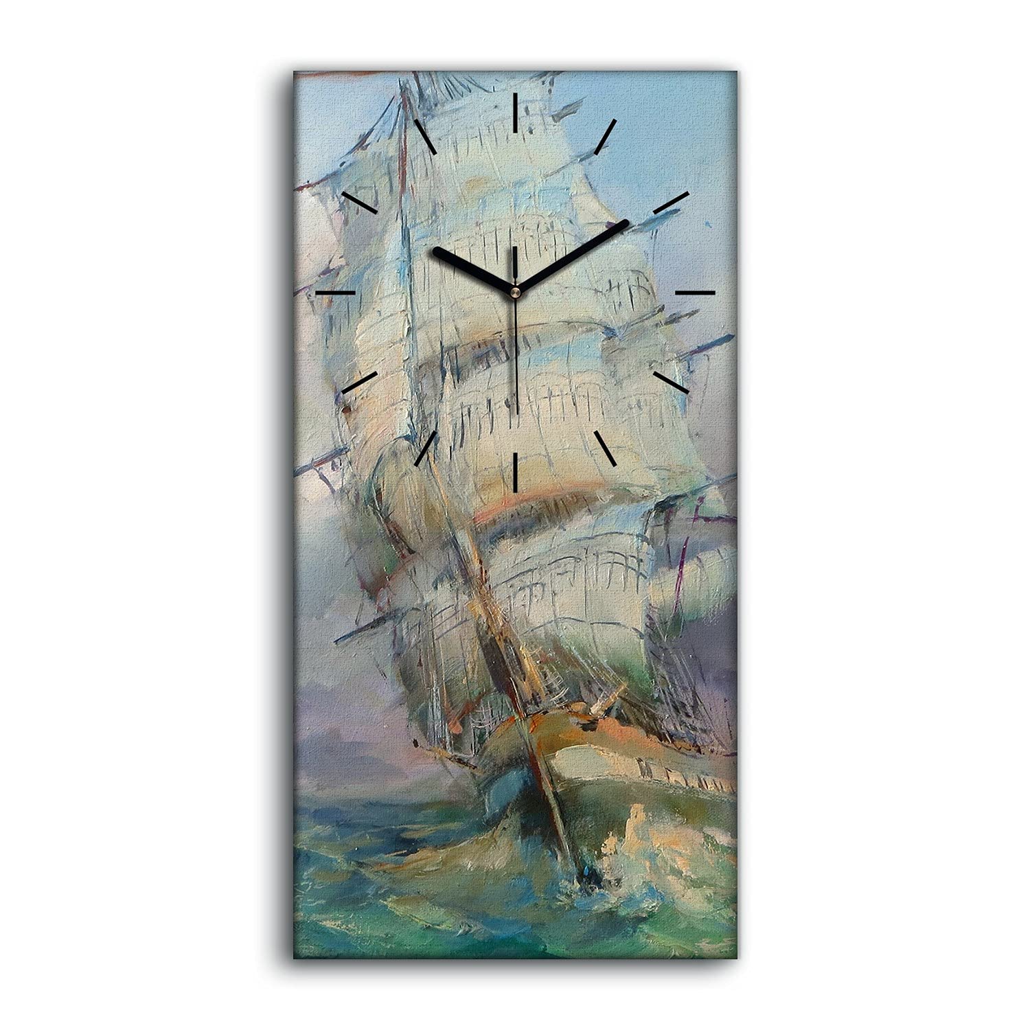 Horloge sur toile ocean ship : decoration marine grand salon 30x60