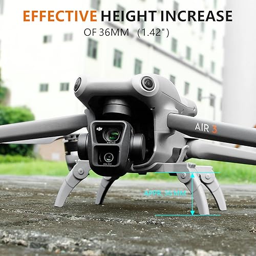 Miniatura 2 de FPVtosky Tren de aterrizaje para DJI Air 3, DJI Air3 Drone Spider Leg Kit de extensión plegable, accesorios DJI Air 3 (gris)