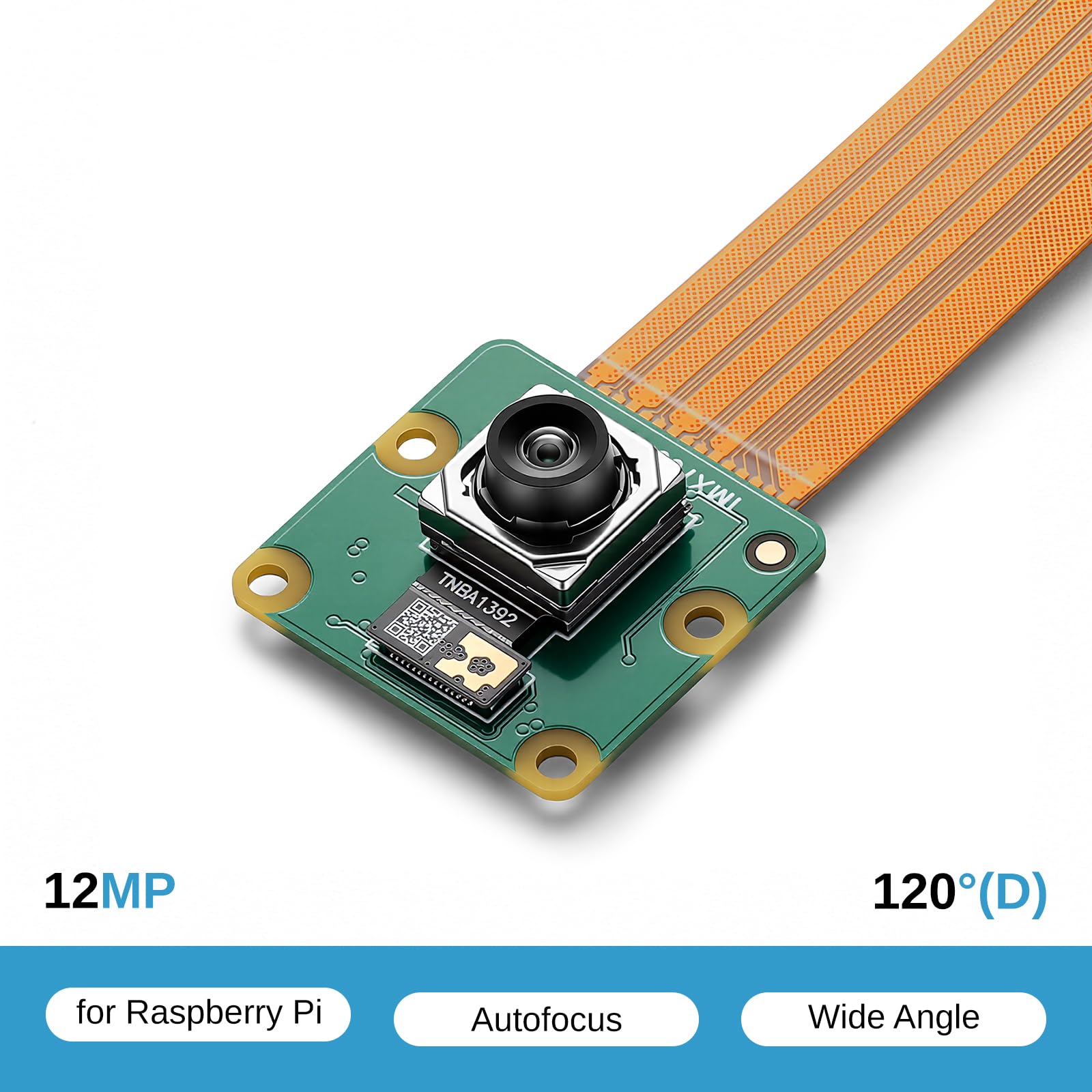 SainSmart Module Caméra Raspberry Pi 3, 12MP IMX708, 120° (D) Grand FOV, Autofocus PDAF, HDR, RAW10, Compatible Pi 5, Pi 4B, Pi Zero
