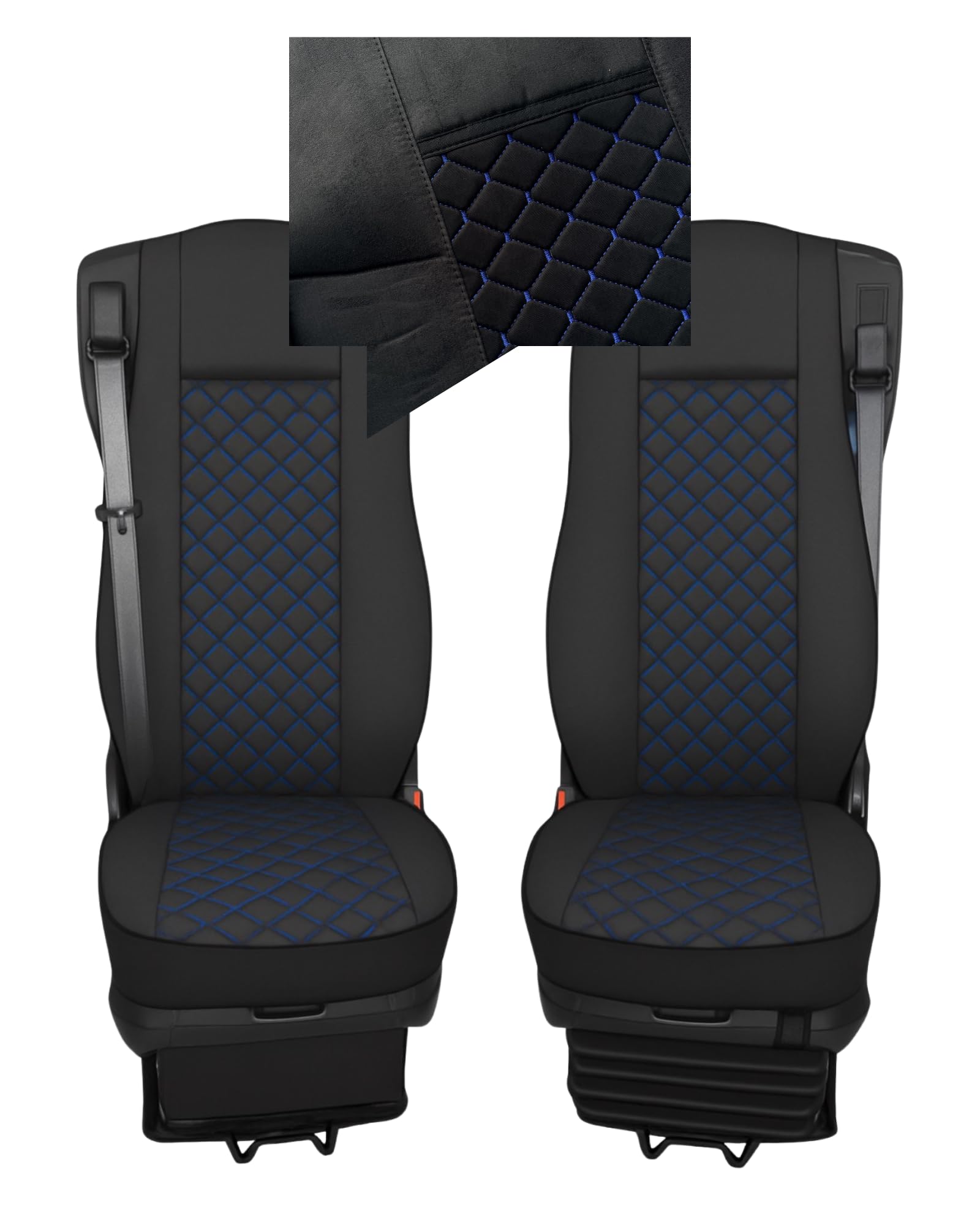 Generisch Housses de siège de camion pour DAF XG, pour DAF XG+, pour DAF XF 106, pour DAF CF, pour DAF LF, adaptées pour siège passager rabattable ou à suspension pneumatique, similicuir (Alcantara