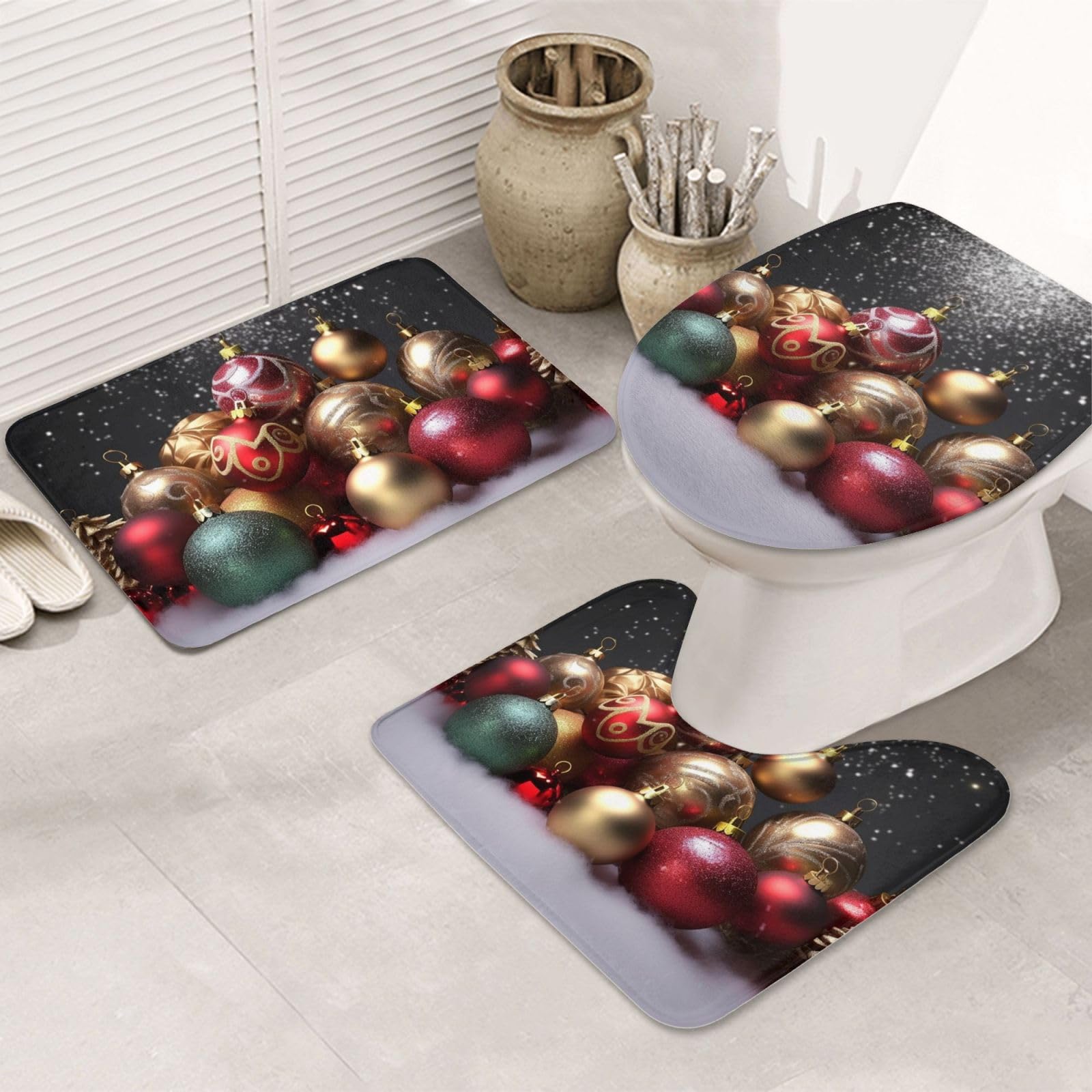 Tapis de salle de bain antidérapants contre les glissades lot en U Noël