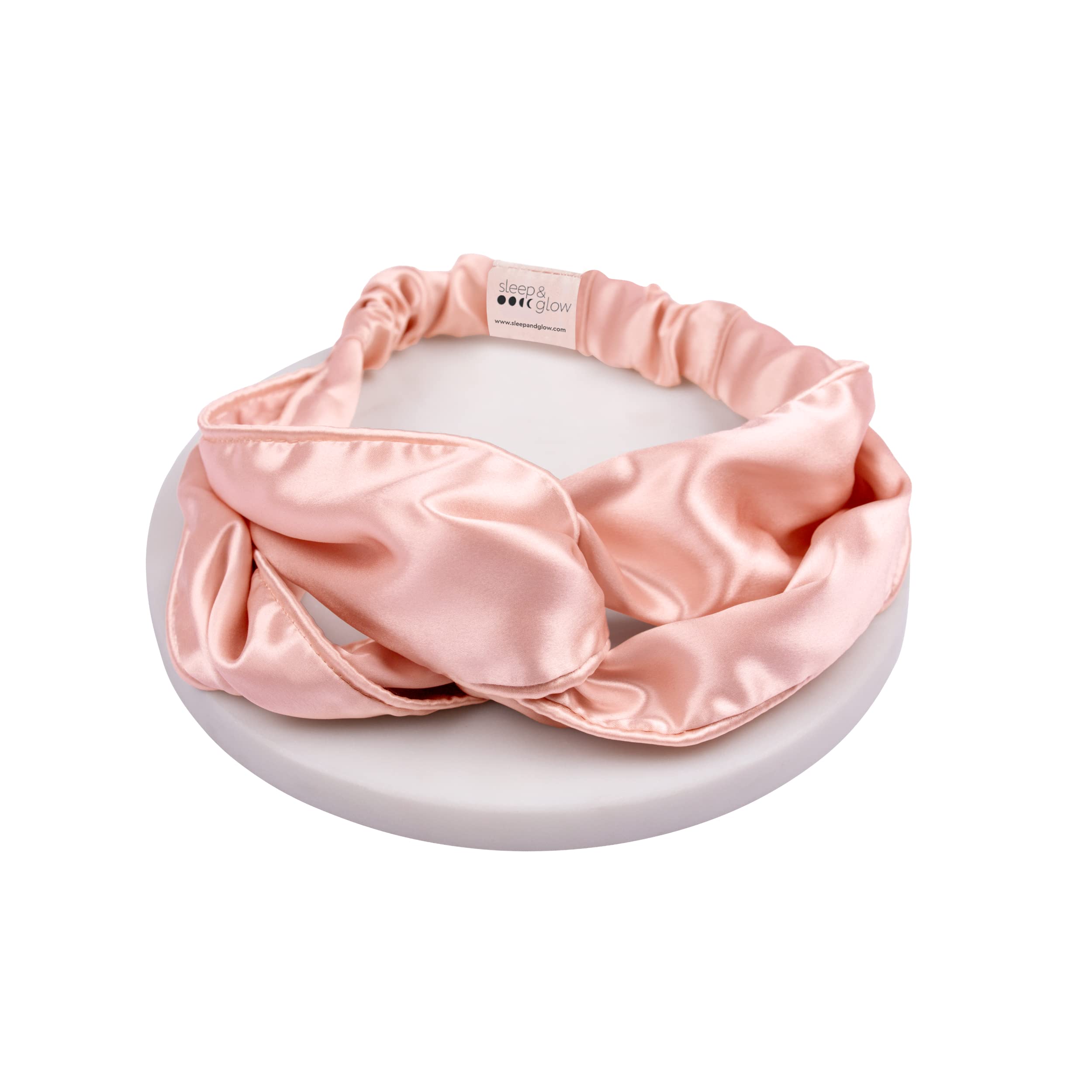 SLEEP & GLOW Bandeau de luxe en soie 100 % mûre 22 mommes - Réglable et durable - Pour cheveux (rose fumée)