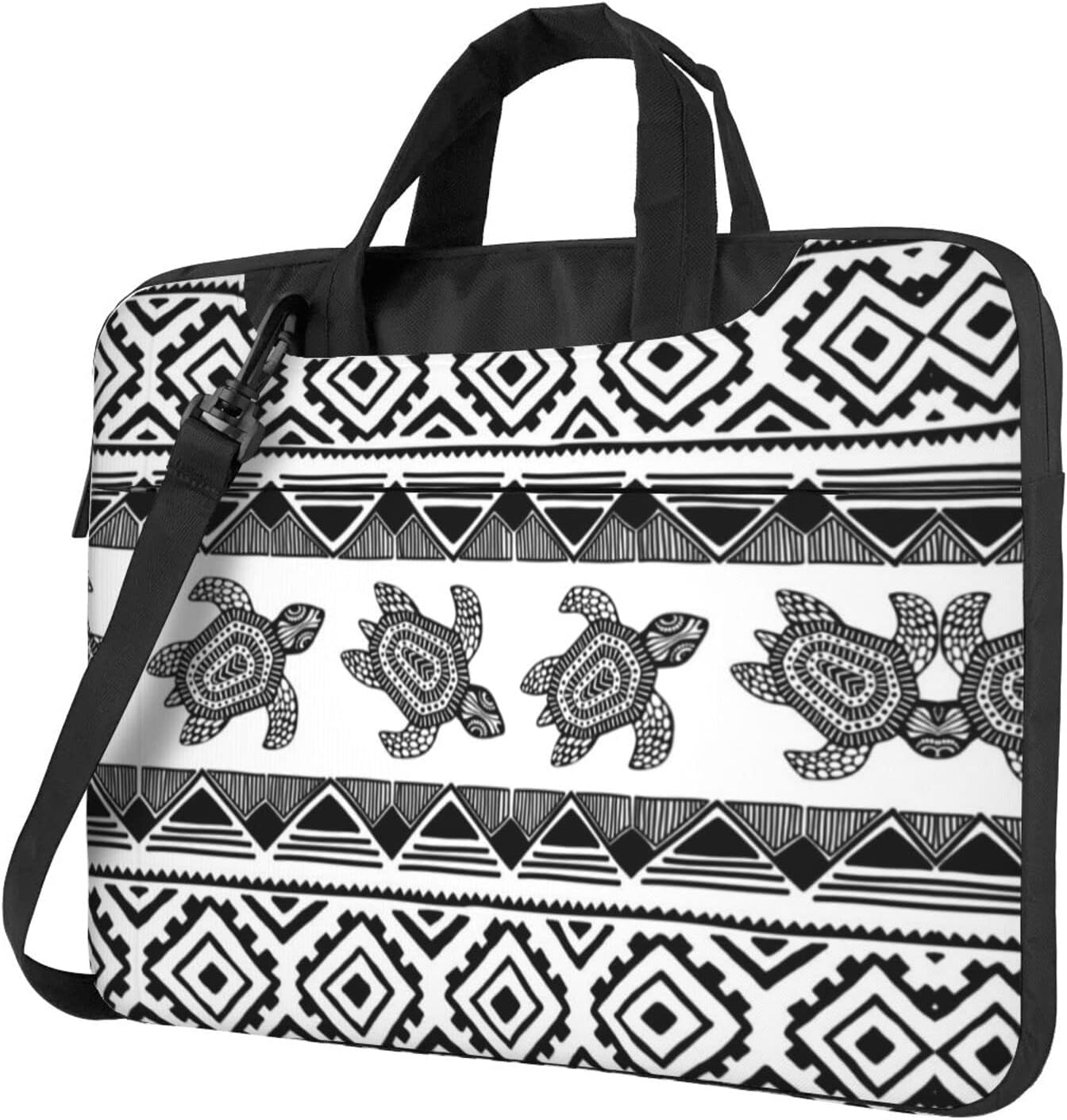 Ethnic Turtle Striped Printed Laptop Shoulder Bag, Laptop Computer And Tablet Shoulder Carrying