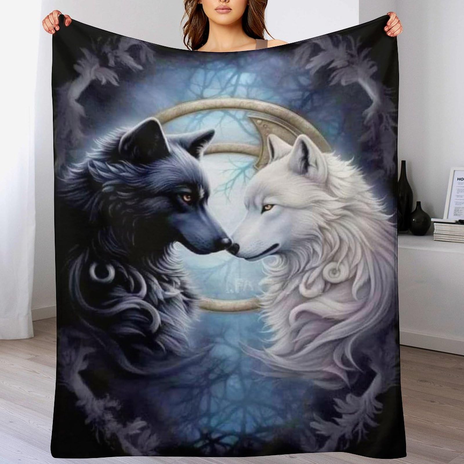 Couverture loup douce et moelleuse en flanelle haut de gamme 180x200
