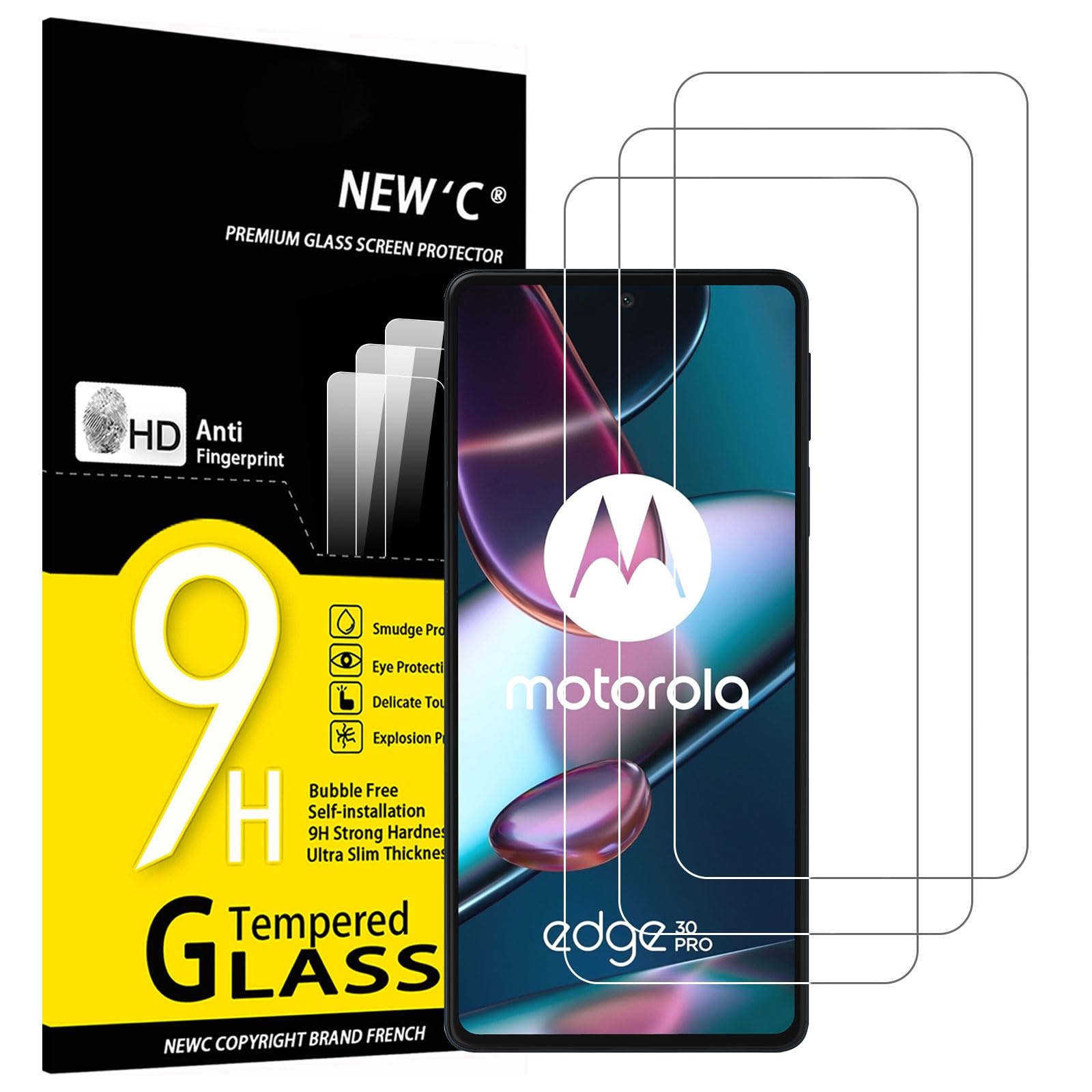 Natbok 2+2 Pezzi Vetro Temperato per Motorola Moto Edge 60 Neo/Moto Edge 50 Neo 5G Pellicola Prottetiva con Pellicola Fotocamera, Anti Graffio, Durezza 9H, Senza Bolle, Anti-Impronte Film