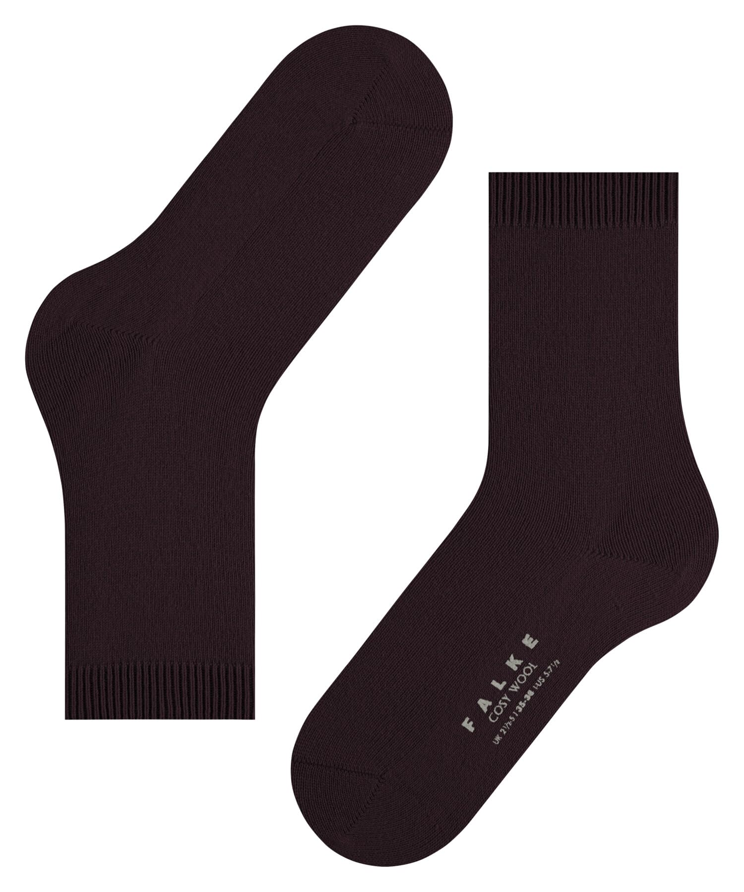 FALKE Kobiety Skarpety Cosy Wool W So wełna kaszmir jednokolorowe 1 Para, Czerwony Barolo 8596, 35-38
