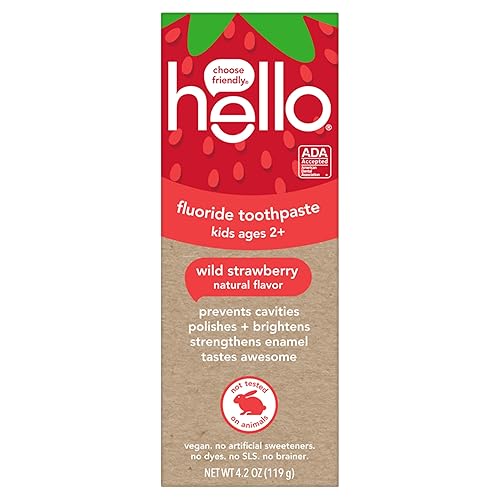 Miniatura 8 de hello Pasta dental Wild Strawberry Kids con flúor, pasta de dientes de fresa para niños, segura para niños de 2 años en adelante, ayuda a prevenir