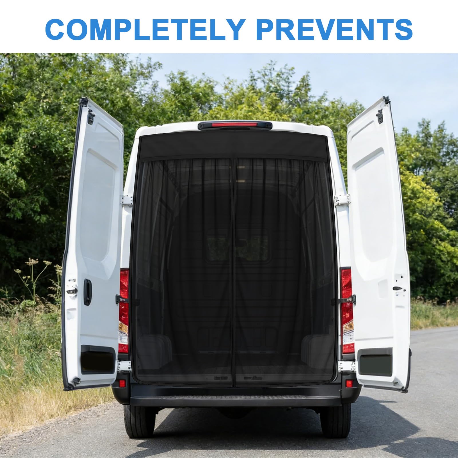 Insektennetz Ersatz für Iveco Daily 2014-2026, Auto Hintertür Heckklappe Insektennetz, Einschichtiges Netz Magnetische Moskitonetze Atmungsaktiv Insekten für Outdoor Camping