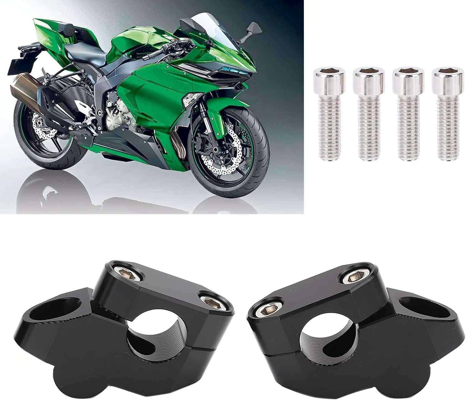 Adaptador de altura de manillar Aramox, elevadores de manillar de 7/8 pulgadas, accesorio universal de modificaci¨®n de motocicleta de aleaci¨®n de aluminio CNC(Negro)
