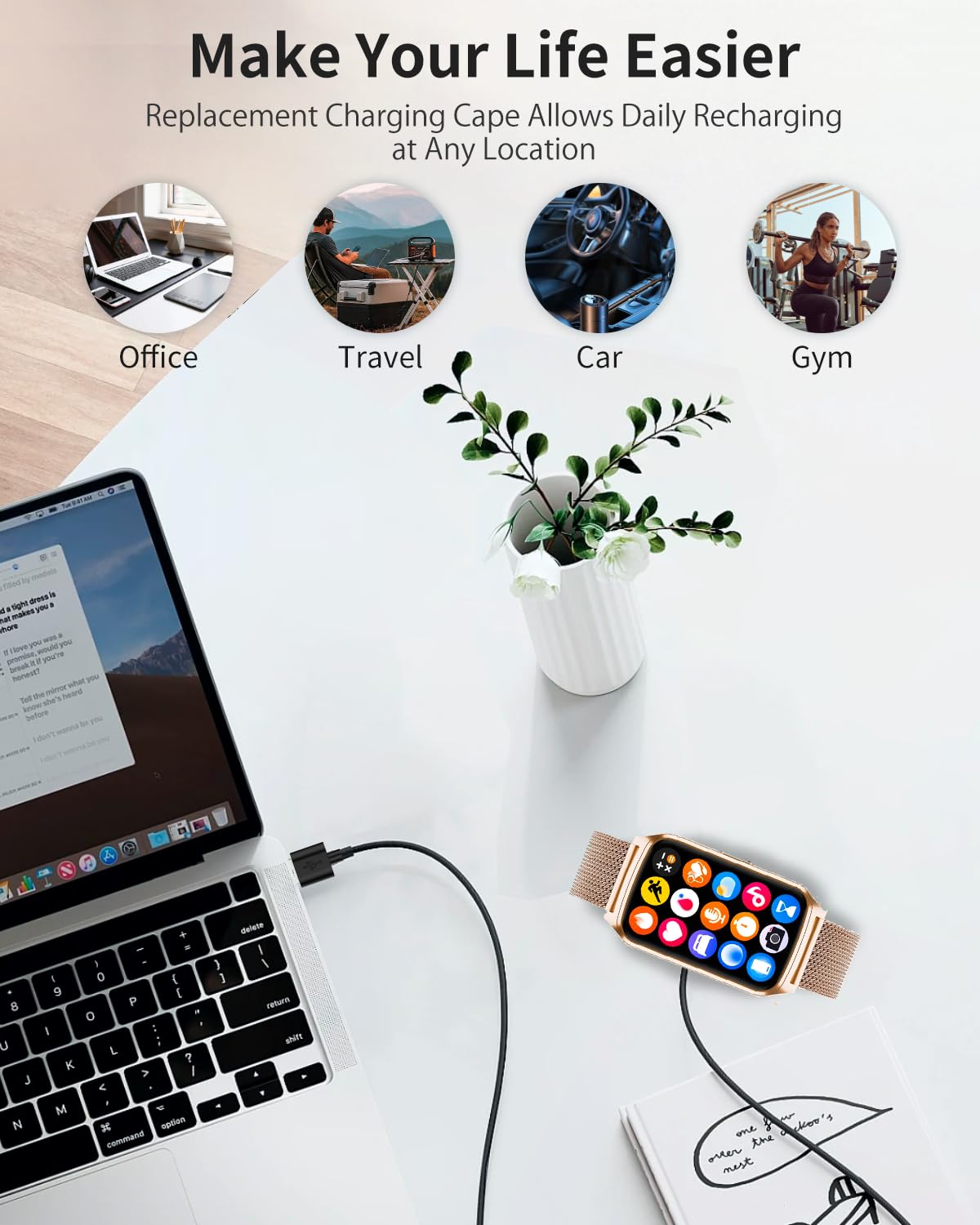 Chargeur de montre intelligente pour Amaztim M3 Ultra 60 cm 2 broches USB portable câble de charge magnétique cordon pour montre intelligente AMAZTIM M3 Ultra
