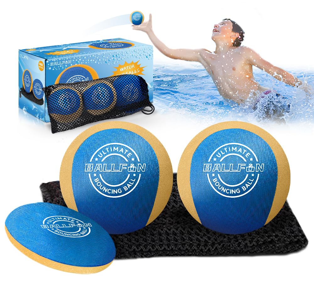 Water Skipping Balls for Beach Toys, Pool Balls for Swimming Pool, Splash Water Bouncing Balls for Pool Games with Friends and Family, Wave Jumper Balls for Summer Beach Pool River Lake