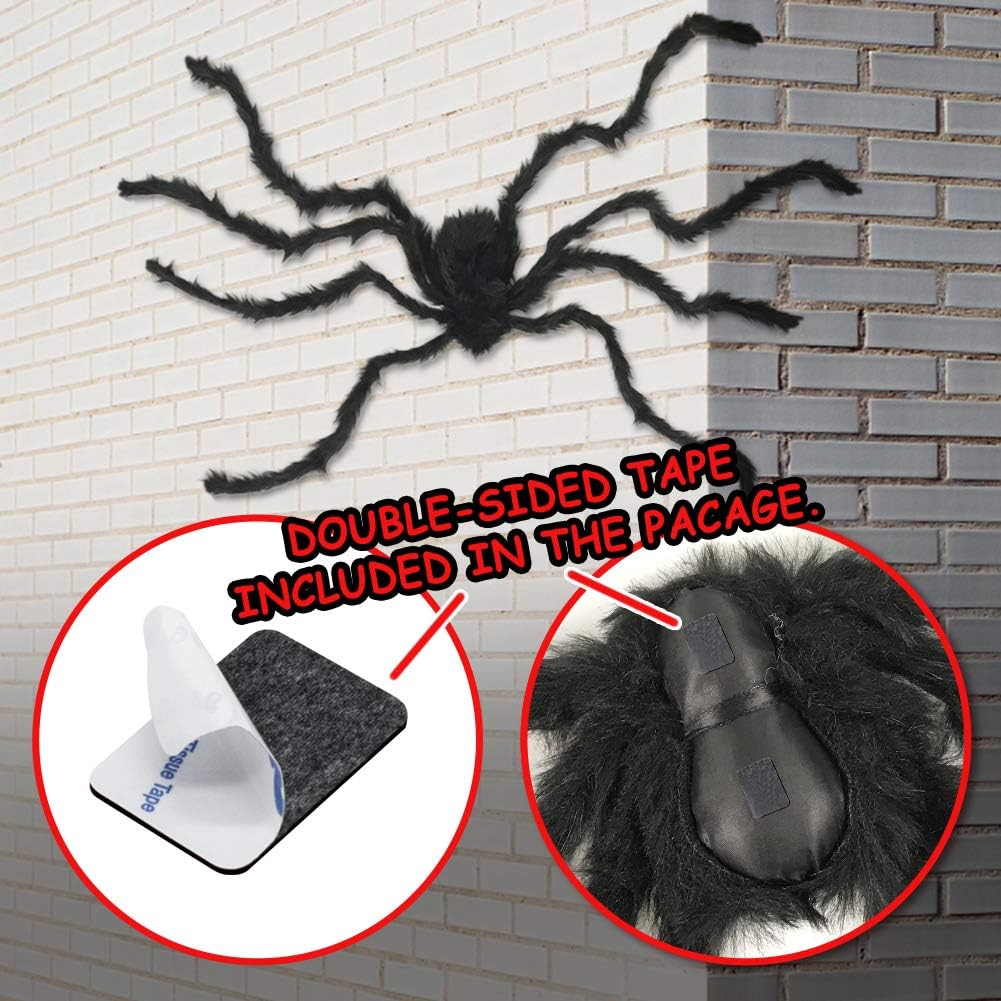 Halloween Spider Decorations, 6 PCS Scary Giant Spiders Set, Realistic Red Eyes and Bendable Legs Spider Decoration Props for Window Wall and Outdoor Indoor Yard Patio House Decor : Patio, Lawn & Garden