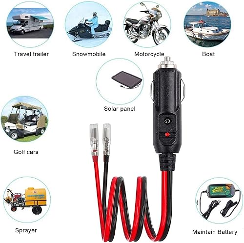 Miniatura 3 de Enchufe de encendedor de cigarrillos macho de 12 V, 24 V, resistente, 14 AWG, cable adaptador de encendedor de cigarrillos [2 unidades] Enchufe