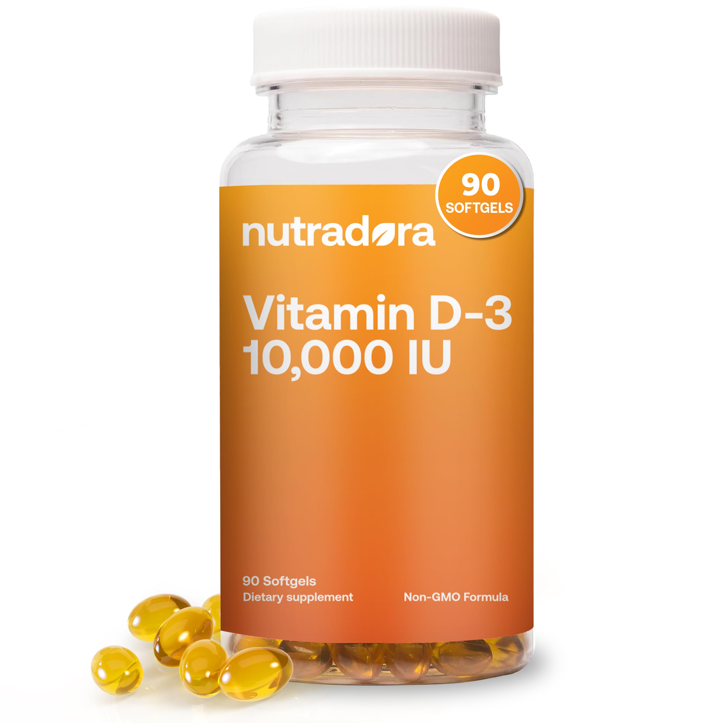 D3 Vitamin 10000 IU Softgels 250 MCG - Vitamin D Supplements for Women and Men with Immune Support & Bone Health, Non-GMO, Olive Oil, 90 Softgel Capsules