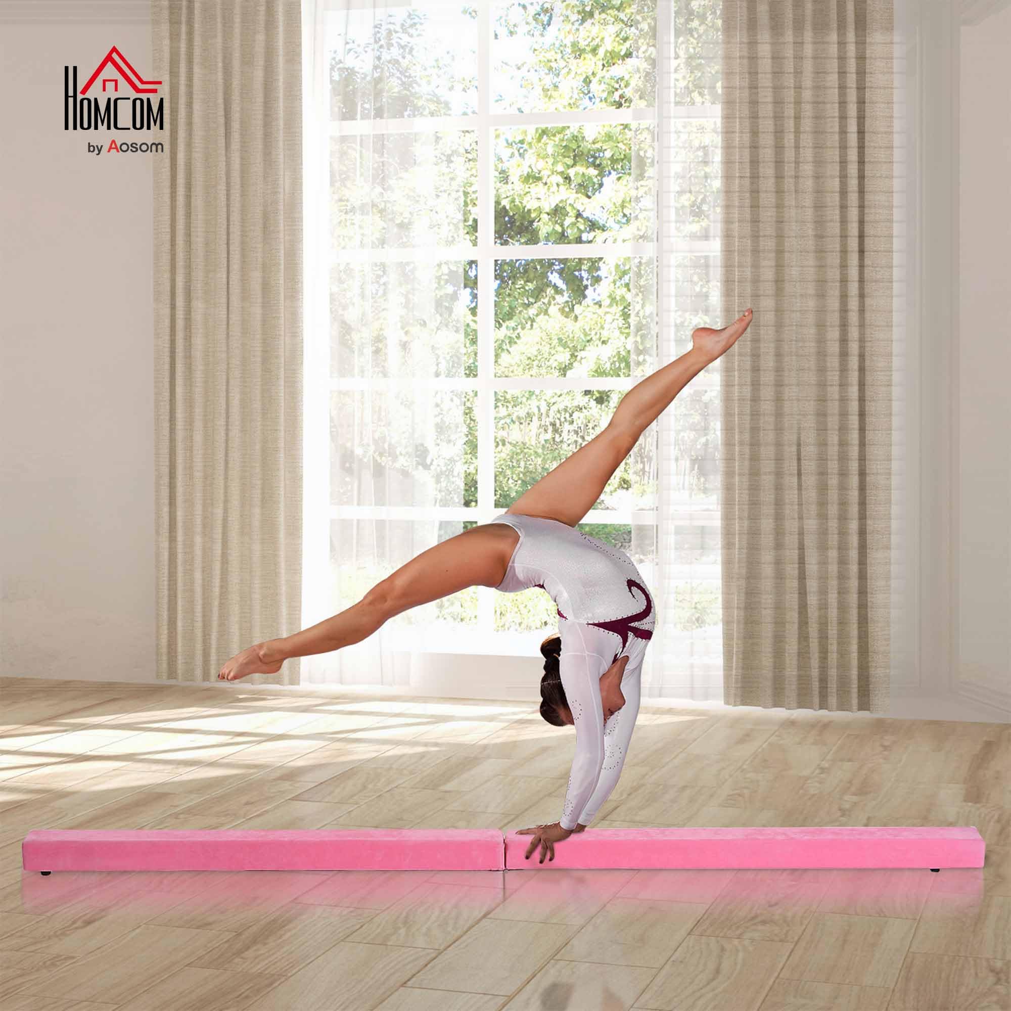 HOMCOM 210 cm Schwebebalken Turnbalken Indoor Outdoor Balance Beam Klappbarer Turnbalken Balance Balken Balancierbalken bis 120 kg
