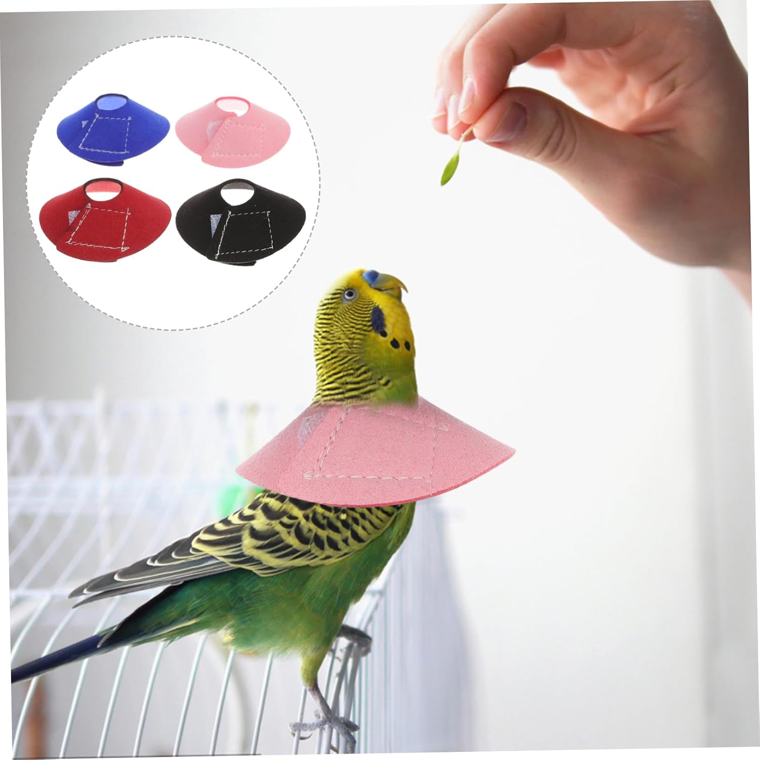 4Pcs Parrots Scratch Neckwear Protective Collar for Pet Bird Mixed Colors for Comfort and Style for Parrots and Lovebirds