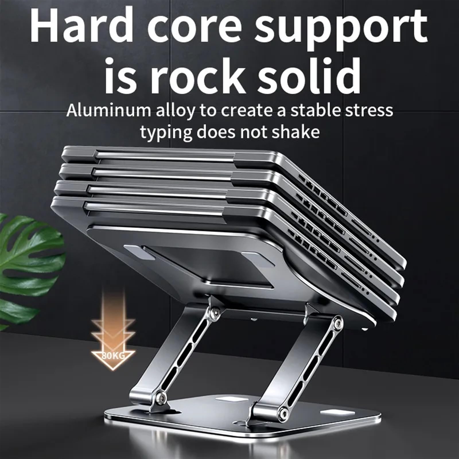 Supporto per Laptop per scrivania, Supporto for Laptop Supporto for Tablet e Telefono Supporto Regolabile in Lega di Alluminio for Laptop