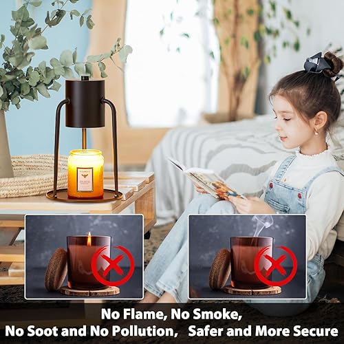 Miniatura 5 de Lámpara calentadora de velas, calentador de lámpara de vela con temporizador, regulable, calentador de luz de velas, lámpara de calentamiento de
