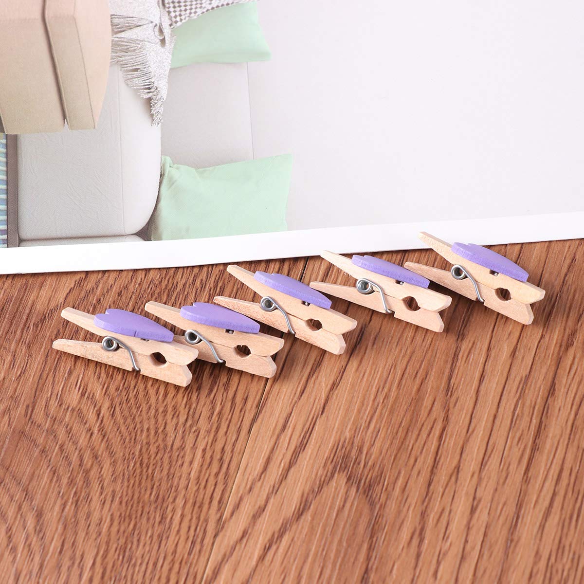 50 Stück Rosa Mini-Holzklammern Herzform – Für Wäsche, Fotos, Basteln, Deko