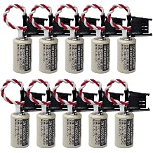 10 Pack CR14250SE 1/2AA 3V PLC Battery for FDK Sanyo 1747-BA Backup Power Supply with Black Connector