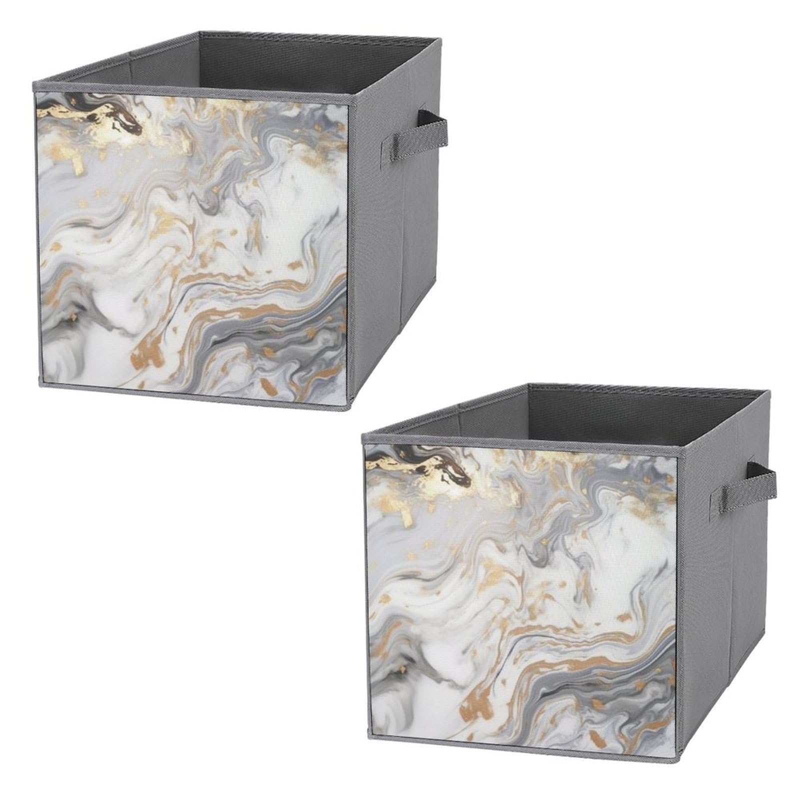 Organisateur de vêtements pliable marbre jaune 27,6 cm avec poignées pour étagère