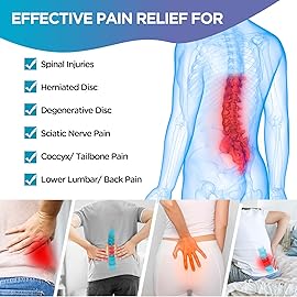 Comfytemp Ice Pack for Back Pain Relief, 2 Packs, FSA Eligible HSA, Reusable Gel Lower Back Wrap Ice Brace for Sciatica Injuries, Hot Cold Compression for Lower Lumbar, Waist, Men Women Gifts (Black)