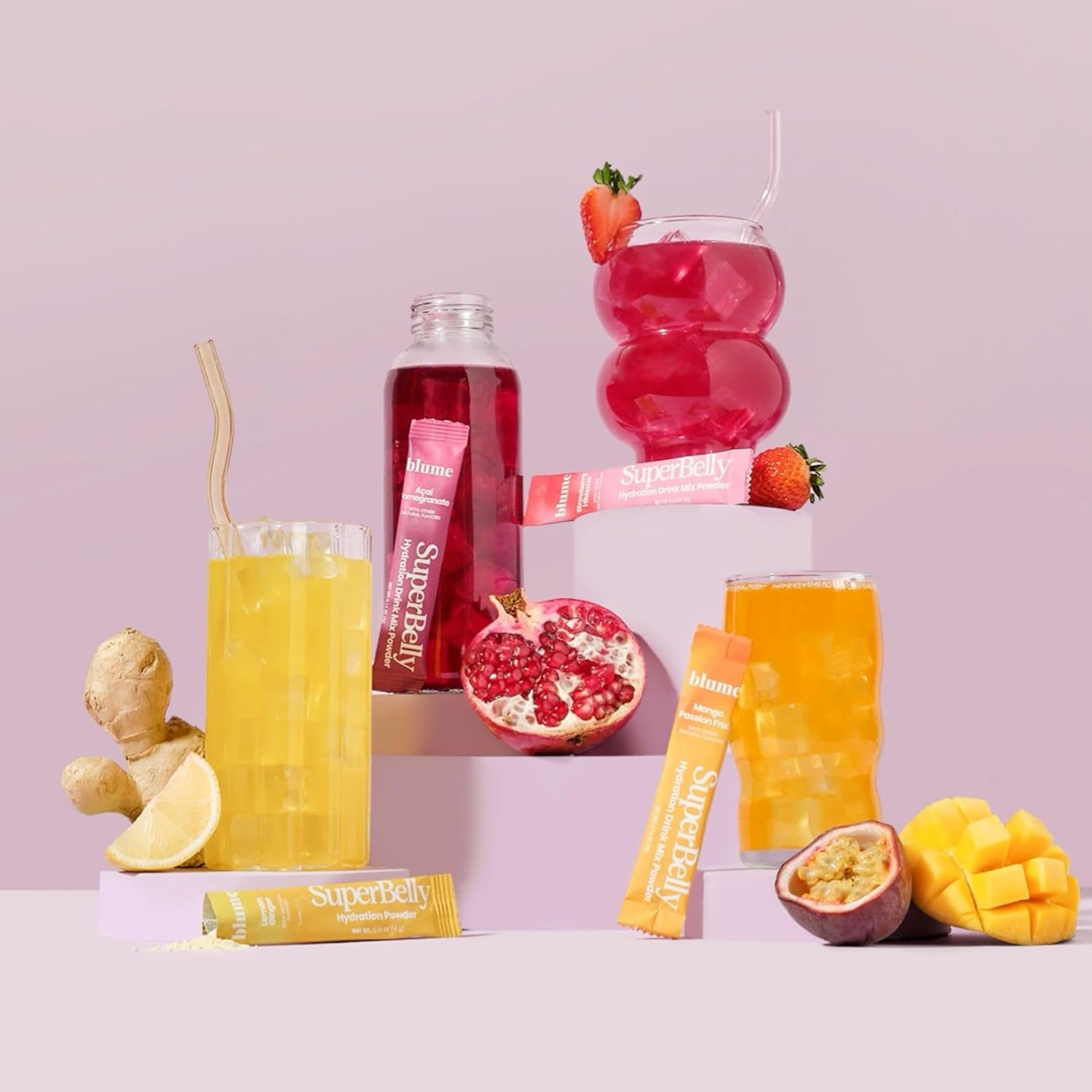 Blume SuperBelly Gut Health Hydration Packets, Sugar-Free, with Inulin Fibre, Probiotics, Apple Cider Vinegar, and Electrolytes, Mango Passion Fruit, 15 Sticks - Canadian Brand - As Seen on Dragons' Den - Image 8