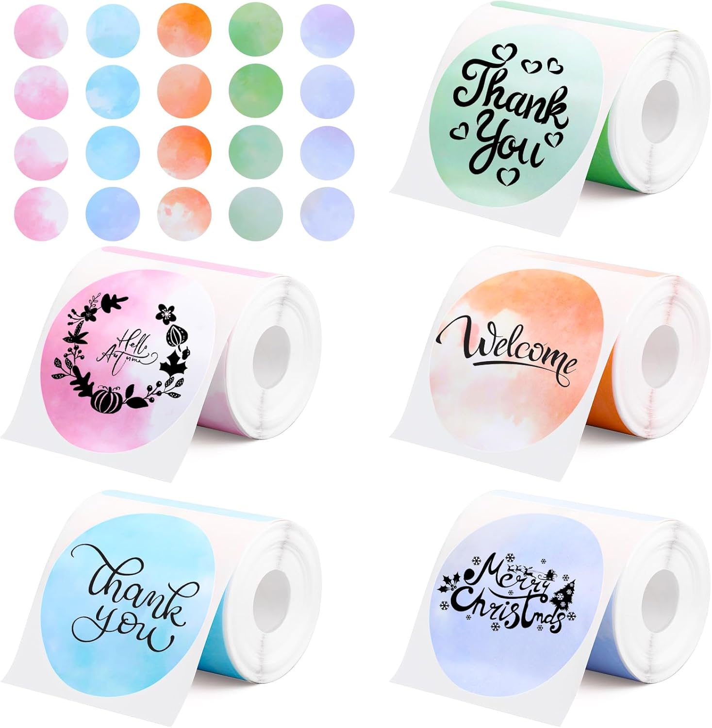 700 Pcs 2 Inch Round Thermal Labels Waterproof Circle Direct Thermal Stickers Printable Labels for Valentine's Day Gift Wrapping Thanks Card Small Business Logo(Soft,Round)