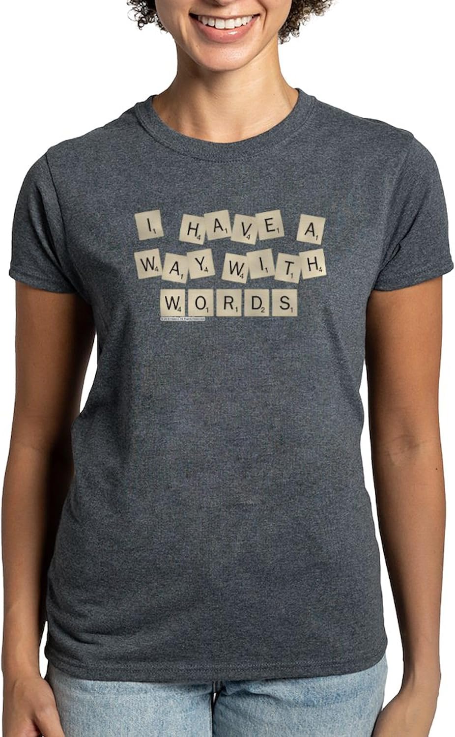 CafePress Scrabble Way with Words Women's Classic T Shirt Womens Cotton Dark T-Shirt