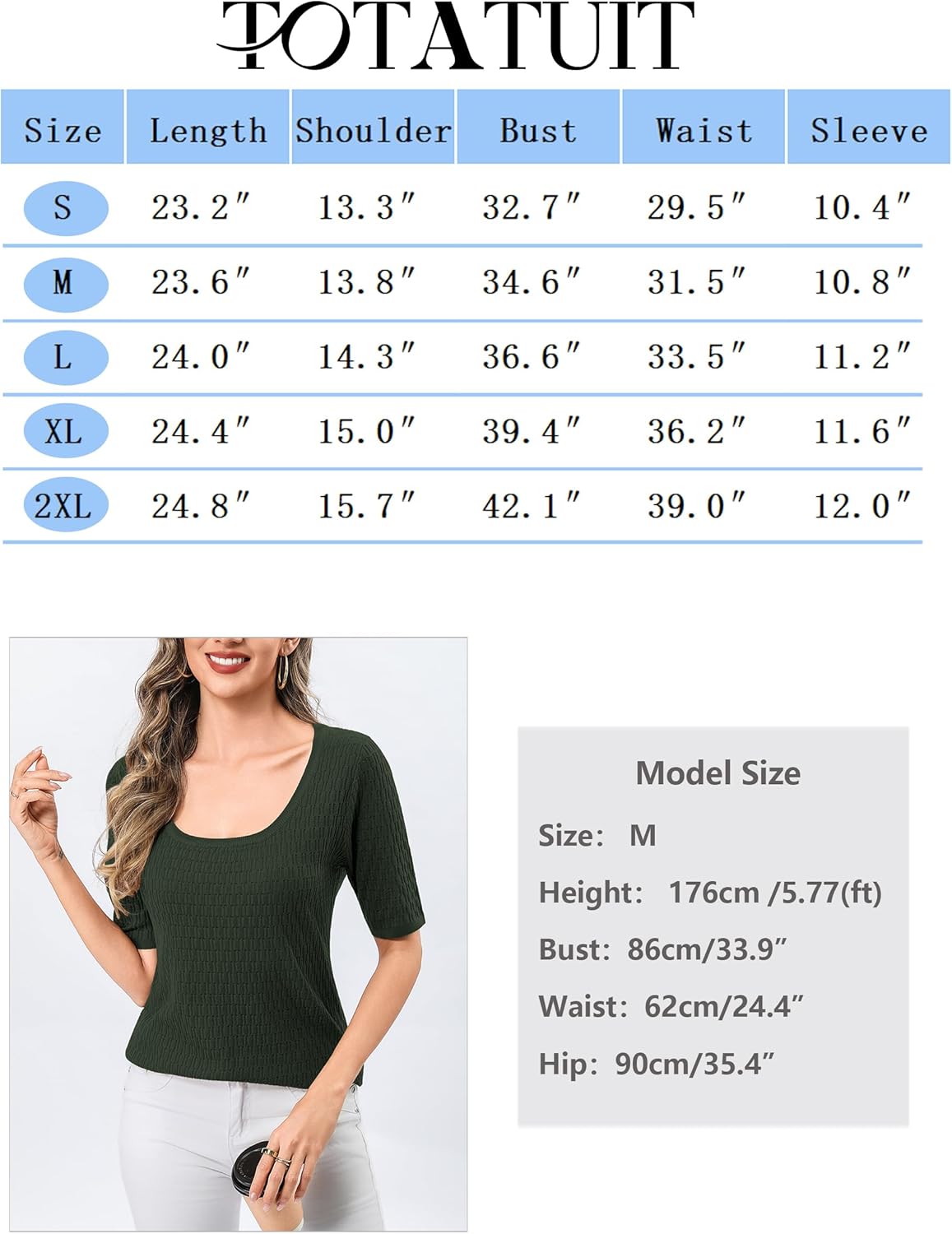 Totatuit Womens Short Sleeve Sweaters Square Neck Tops 2026 Trendy Textured Knitted Business Casual Pullover Sweater - Image 7