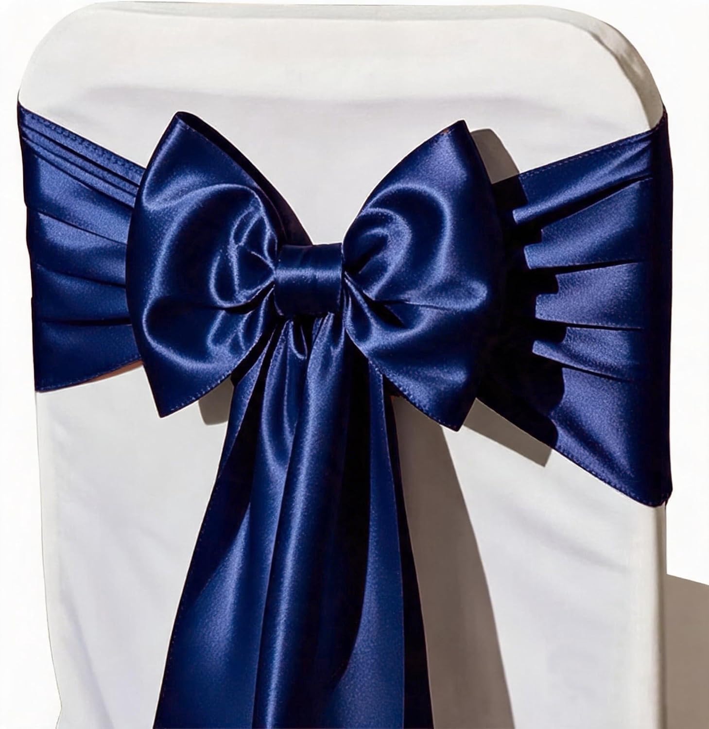 Pack of 50 Satin Baby Blue Chair Sashes Bows 7 X 108 Inches Chair Ribbons
